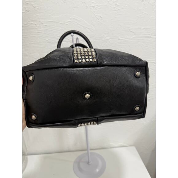 YSL Yves Saint Laurent Chevre Leather Rock Stud Large Easy Y Shoulder Bag Black - Picture 3 of 4